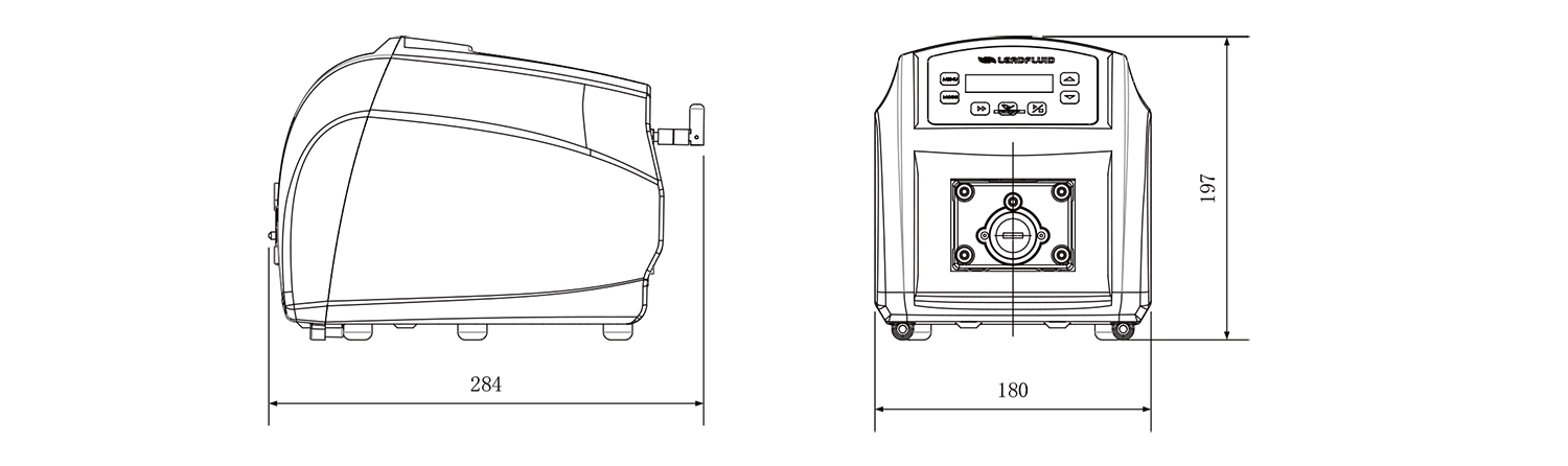 Габаритный чертеж перистальтического насоса Lead Fluid BT601S